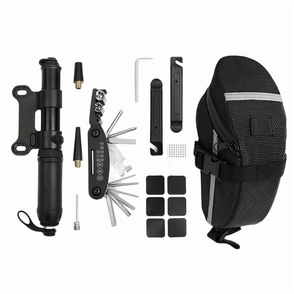AOOOWER MultiFunctional Bikes Repairs Tool Set Bikes Tool Set with Storage Bag Portable Wrenches Tire Patchs Bikes Essential Tool