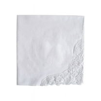 AOOOWER Multifunctional Soft Cotton Handkerchiefs for Women White Hankies Flower Edges