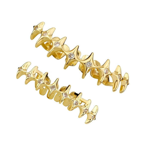 AOOOWER Multifuntional Rapper Star Grills for Upper and Lower Teeth Comfort Fit