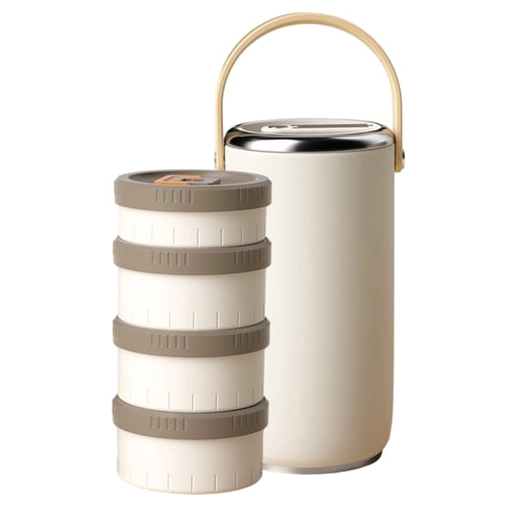 AOOOWER Multiple Compartment Food Jar Nonrust Steel Thermal Carriers Leak proof Stackable For Hot Meals