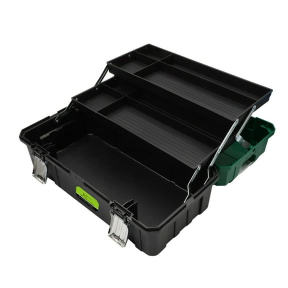 AOOOWER Multiple Compartment Portable 17inch Folding Tool Box With 3 Layers, Large Capacity Storage Organizers Suitable For Tool