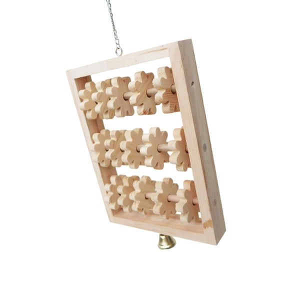 AOOOWER Multipurpose Bird Swing and Chewing Wooden Climbing Puzzle Block Toy for Parrots