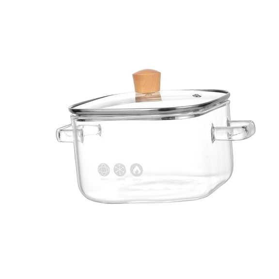AOOOWER Multipurpose Glass Cooking Pot Healthy Bacon Maker For Bacon Soup Noodles And Milk Heating On All Stovetops