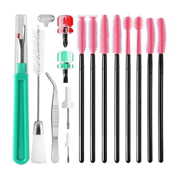 AOOOWER Multipurpose Sewing Machine Repair Tool With Double Headed Lint Brush Different Size Screwdrivers and Seam Unpicker