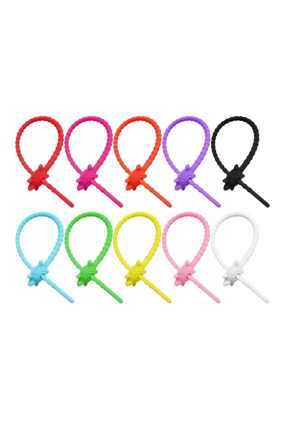 Multipurpose Turtles Sturdy Silicone Keyring Cable Ties Soft Grip Portable Accessory for Secure Fastening 10 Pack