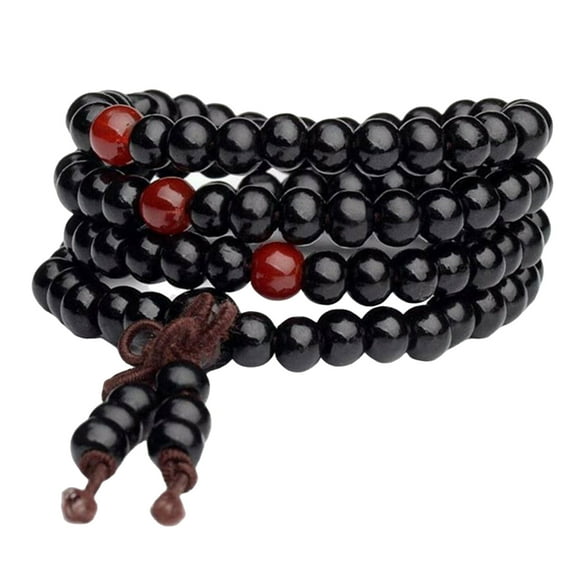 AOOOWER Natural Wood Long Bead Bracelet Decoration for Adults Interested Yoga and Seek Inner Peaceful Suitable for Gifting