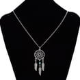 thumbnail image 1 of AOOOWER Nice Women Dangling Leave Filigree Tribal Dream Catcher Pendant Necklace, 1 of 9