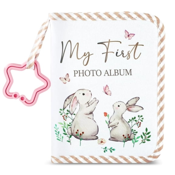AOOOWER NonToxic Nursery Photo Organizers Bunnies Themed Soft Fabric Album Tear Resistant Oxfords Material For Toddler Safe Handling