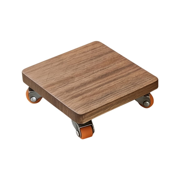 AOOOWER Nordics Style Square Wooden Coaster With Wheel For Table Decoration Drink Pad With Slip Resistant Base