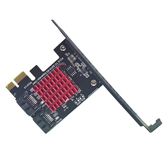 AOOOWER PCIE 1X GEN3 to SATA3.0 Expansion Hard Disk JMB582 Chip Full Speed 2 Port 6Gbps Transfer Expansion Card Adapter