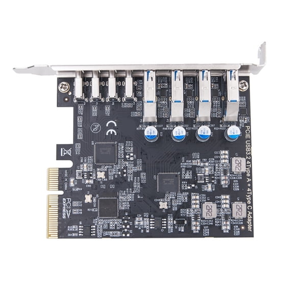 AOOOWER PCIe to 4 USB 3.2 and 4 Type C Port Expansion Card, ASM3142+VL822 Control,20Gbps