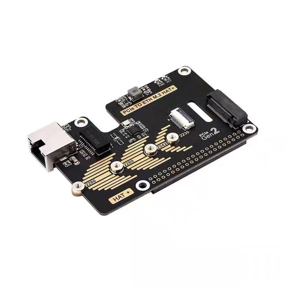 AOOOWER PCIe to M.2 Adapter PoE Function 16Pin Cable for Pi5 Supports NVMe Solid Disk 2230/2242/2260/2280 NVME Solid Disks