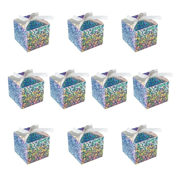 AOOOWER Pack Of 10 Color Glittering Gift Boxes Suitable For Wedding Birthday Various