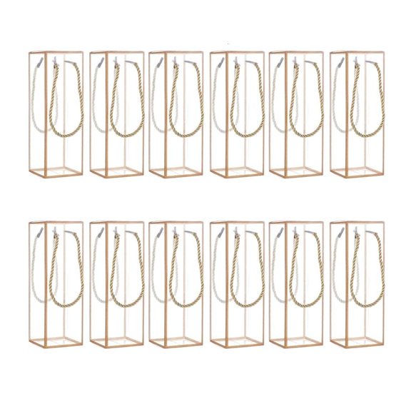 AOOOWER Pack Of 12 Elegant Clear Boxes With Elegant Gold Border For Weddings And Celebration