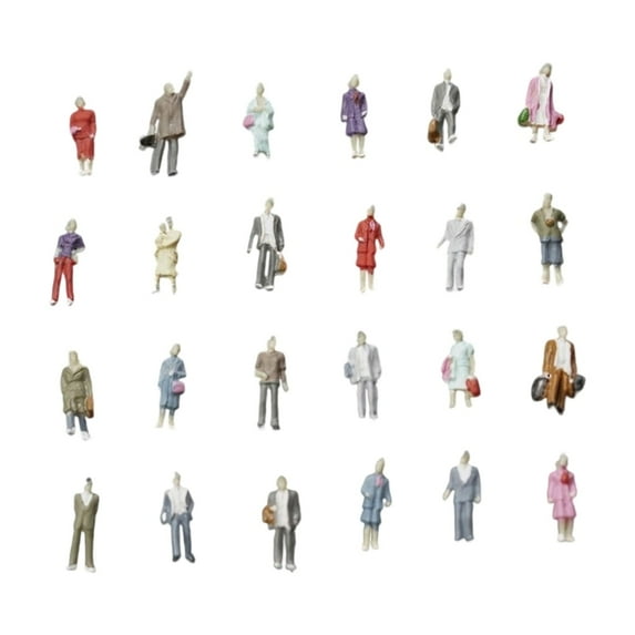 AOOOWER Pack Of 25 Miniature People Random Poses Figurines For Model City Scene With Vibrantly Color And Realistic Detail