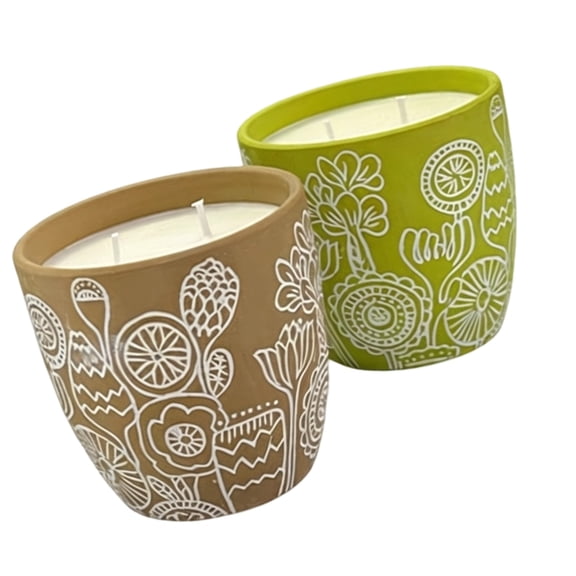 AOOOWER Pack of 2 Scented Soybean Blend Wax Candle With Ceramic Container Long Burning Time For Meditations And Home Fragrances