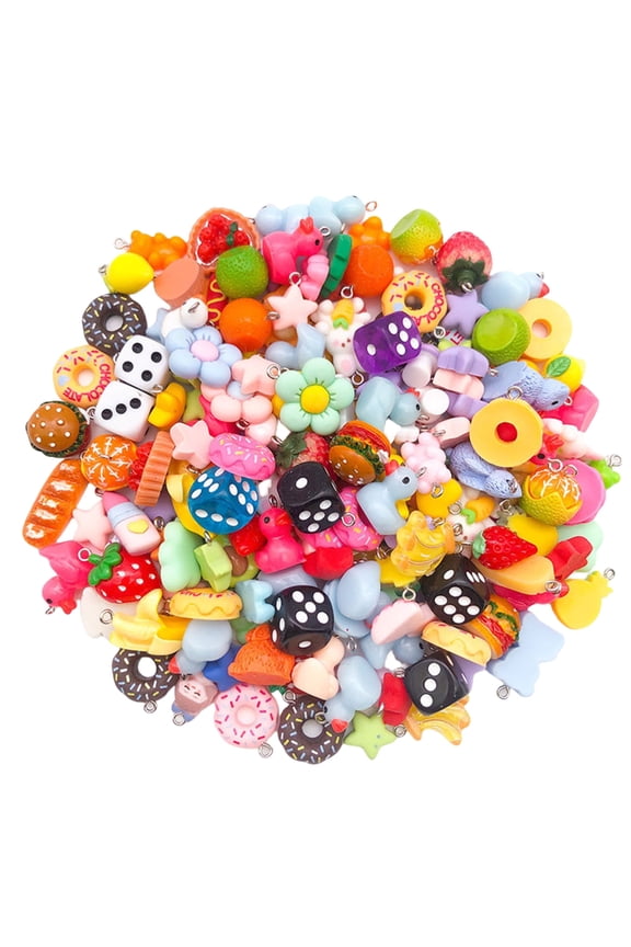 Pack of 20 Assorted Colorful Resin Charm Fruit Food Pendants for Jewelry Crafting Necklace Bracelet Accessories