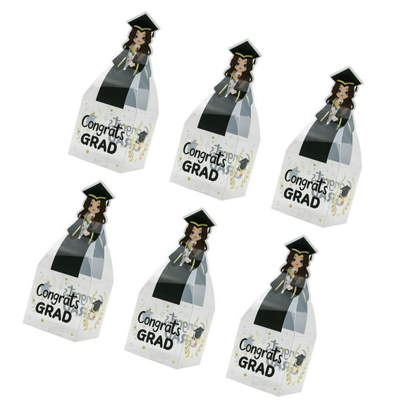 AOOOWER Pack of 50 Graduation Gift Boxes Candy Boxes Colorful Graduation Boxes Snack Box PVC Texture for Cookie and Candy