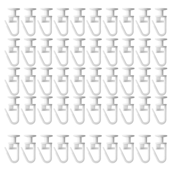 AOOOWER 50Pcs Quiet Curtain Track Carriers Gliders Hook for Heavy Drapes Hanging Hook