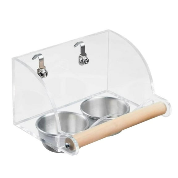 AOOOWER Parakeet Food Container Cage Mounted Anti Spill Design Bird Feeder for Small Birds Feeding Bowl