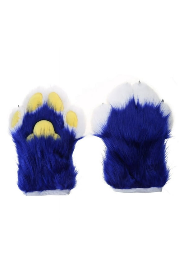 Paw Gloves Cosplays Wolf Bear Paw Plush Mittens for Women Girls