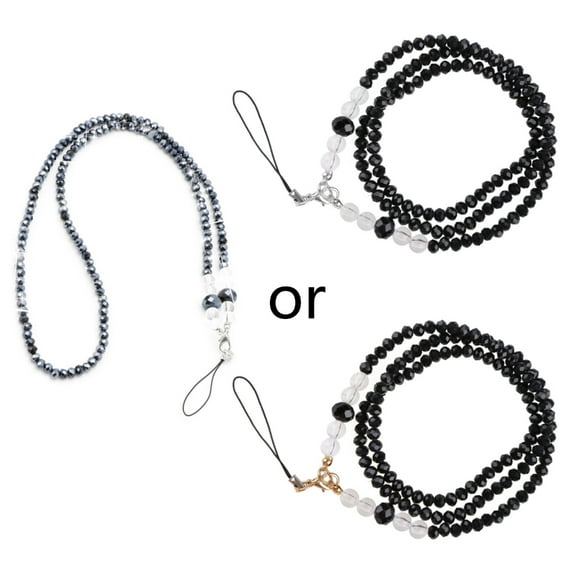 AOOOWER Pearls Long Neck Strap Lanyard KeyRing Keychain Holder Necklace For Mobile Phone