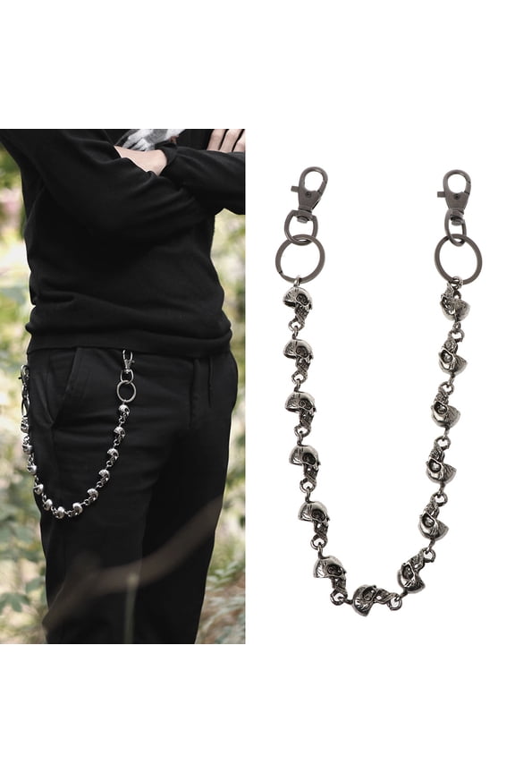 Personality Jeans for Head Chain Punk Chain Pants Chain Trousers Biker Wallet Skeleton Chain Jewelry for Youth Uni