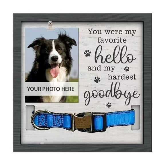 AOOOWER Pet Picture Frame Memorials Dog Collar Frame Remembrance Sympathy Gift for Loss