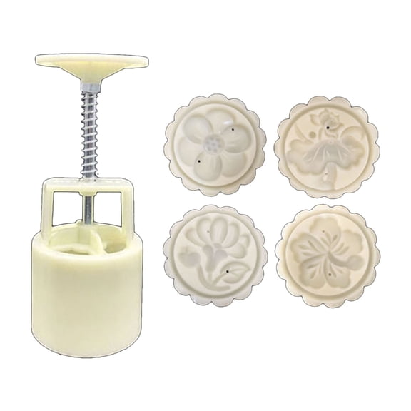 AOOOWER Plastic Mooncake Mold 50g Stamp Set DIY Bakeware Mid-autumn Festival