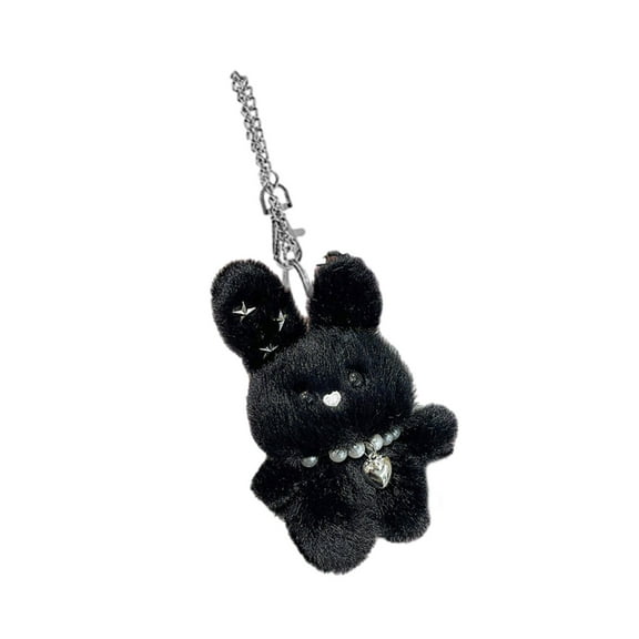 AOOOWER Playful Rabbits Plush Keychain Handmade Keyring Craft Supplies Fashion Accessory Perfect for Keys and Bags Decoration