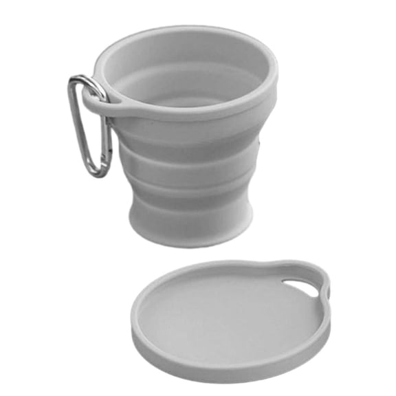 AOOOWER Portable Silicone Foldable Cup with Carabiner Heat Resistant Collapsible Cups
