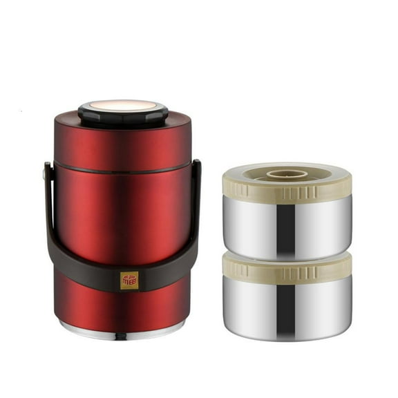 AOOOWER Portable Stackable Nonrust Steel Food Jar Double Layer Insulated Bentos Container For Hot Meals Travel