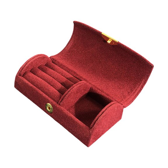 AOOOWER Portable Travel Jewelry Case With Initial and Flower Designs Sturdy Jewelry Organizers Accessory for Trendy Women