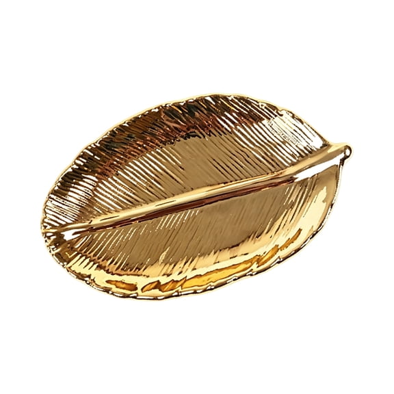 AOOOWER Practical And Decorative Ceramic Leaf Shape Tray For Everyday Organization