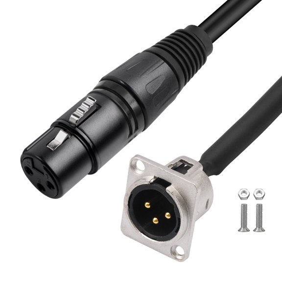 AOOOWER Professional 3Pin Chassis Mount Extension Cord 3Pin Shielded Cord For Stage Box Rack Panel Signal Distribution Systems