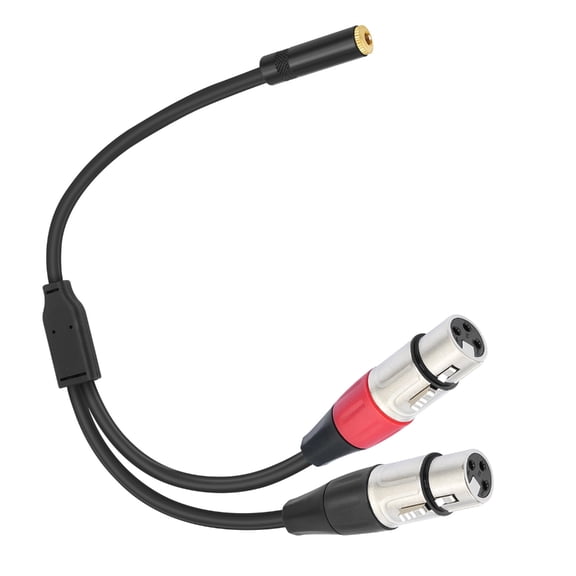 AOOOWER Professional Balanced 3.5mm to 2 Female Music Y Splitter Cable 30cm/11.81in