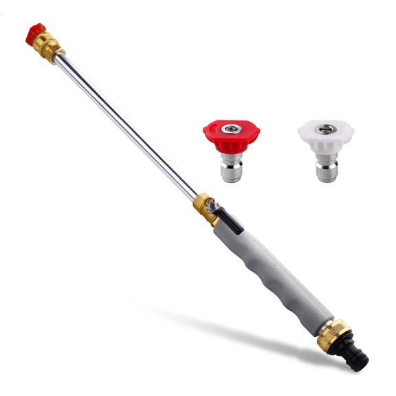 AOOOWER Professional Jet Power Washer Attachment Hose Nozzle With 2 Size Brass Nozzles