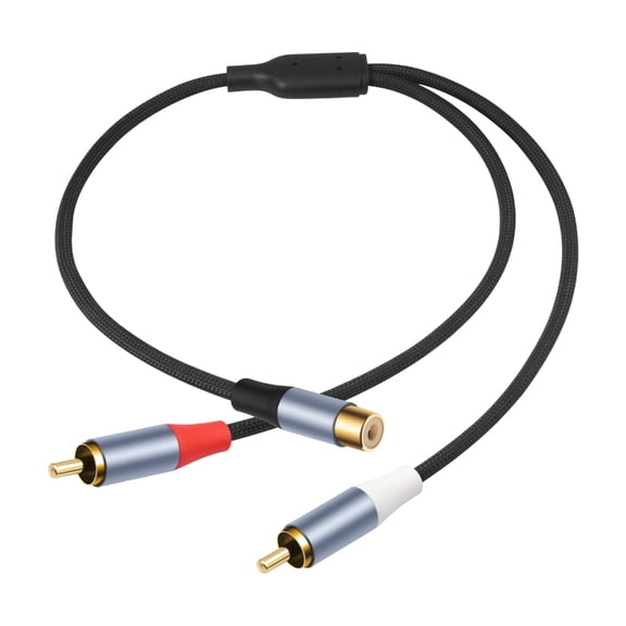 AOOOWER RCAs Y Splitter Cable RCAs 1 Female Plugs to 2 Male Jacks Adapters Stereo Sound Cable Cord for TV Subwoofer Amplifiers Speaker