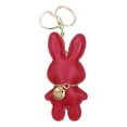 thumbnail image 1 of AOOOWER Rabbit Keychain Artificial Leather Bunnys Pendant Keyring Women Bag Accessory, 1 of 13