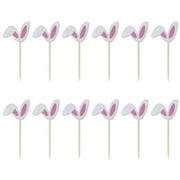 AOOOWER Rabbits Ear Cupcake Toppers Easters Cake Picks Set Suitable for Party Celebration