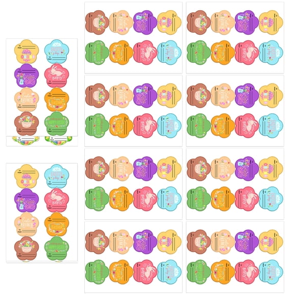 AOOOWER Rabbits Eggs Sticker Decorative Sticker Wrapping Label for Scrapbooking Journal