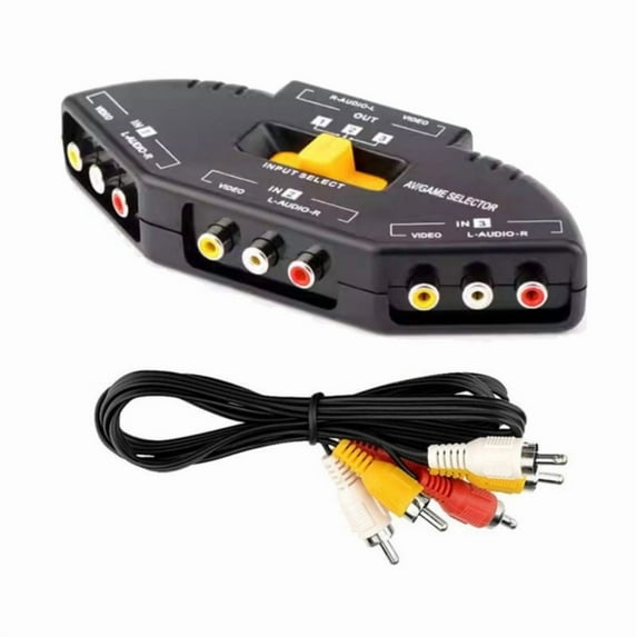 AOOOWER Rcas Video Audios Splitter Compactly Design Seamlessly Switching Between 3Source