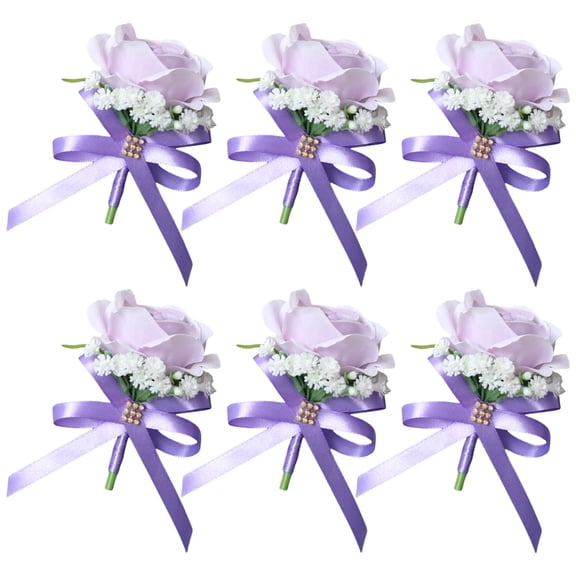 AOOOWER Realistic Faux Rose Corsage for Bridal Party Handmade Corsage Party Decoration