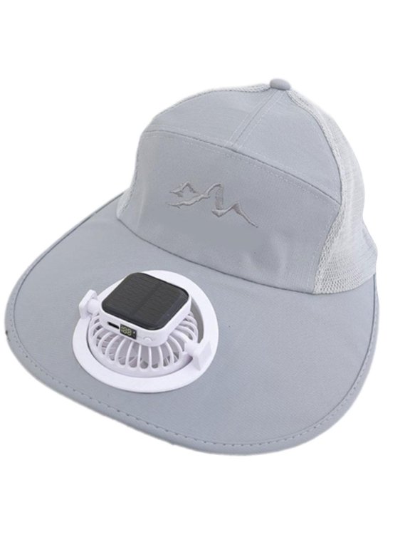 Rechargeable Solar Power Cooling Fan Hat with Adjustable Wind Speed for Teens Camping Hiking with Sun Protections
