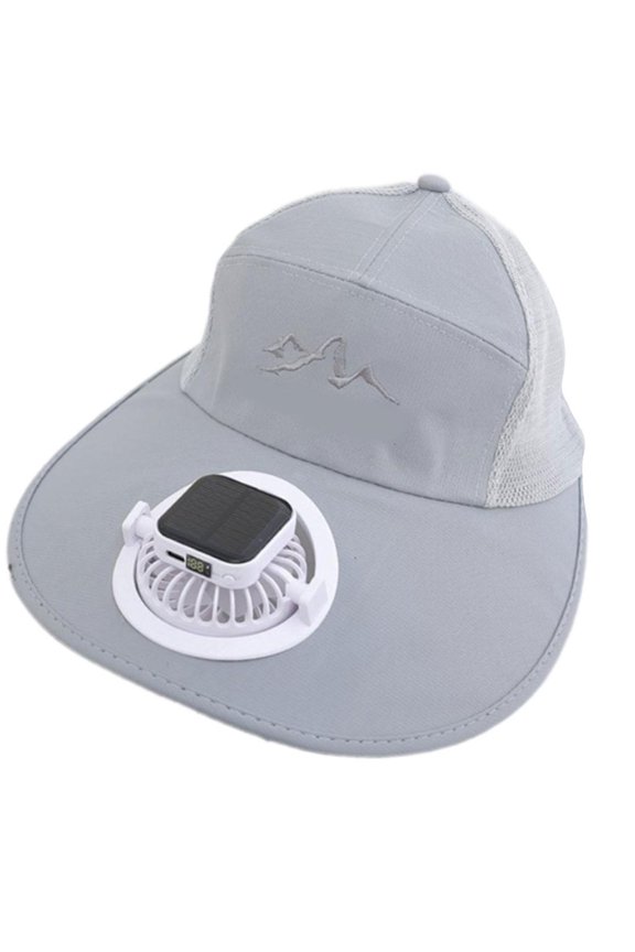 Rechargeable Solar Power Cooling Fan Hat with Adjustable Wind Speed for Teens Camping Hiking with Sun Protections