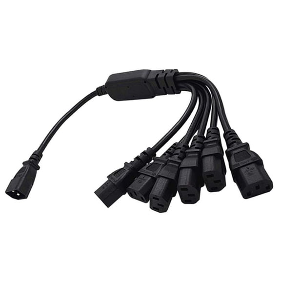 AOOOWER Reliable Power Cable C14 to 6xC13 Extension Cord Heavy Gauges Power Extension Cable Power Cord 10A250V Power Supplies