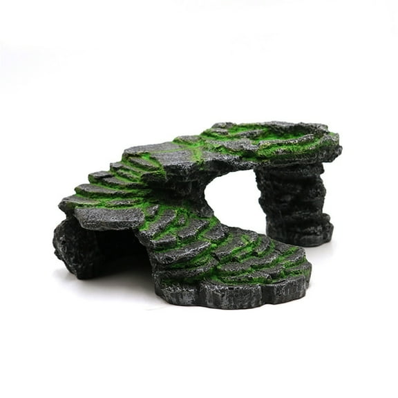 AOOOWER Reptiles Hide Resin Landscape Rock Turtle Basking Platform Calciums Supplements