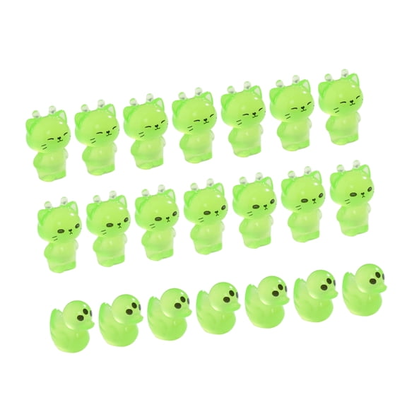 AOOOWER Resin Cats Duck Miniature Ornaments Glow In Dark Statue For Home Garden Decors