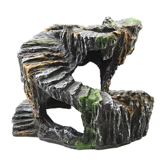 AOOOWER Resin Turtles Basking Shelf Hideouts Place Shelter Cave for FishTanks Terrariums