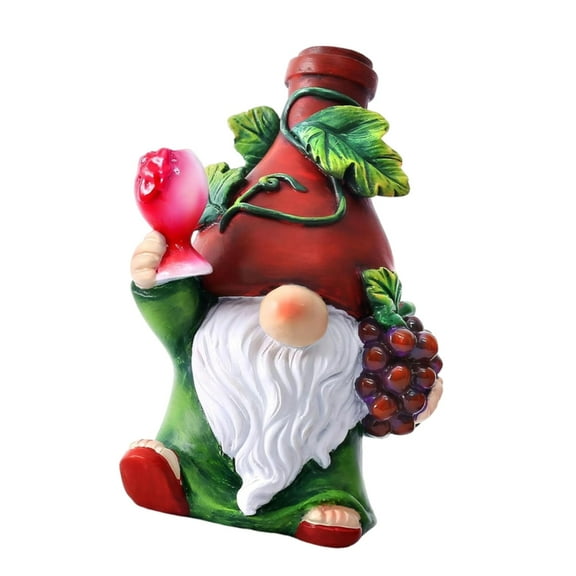 AOOOWER Resins Gnomes Figure with Wine Grapes for Thanksgiving Tabletop Decors Ornament